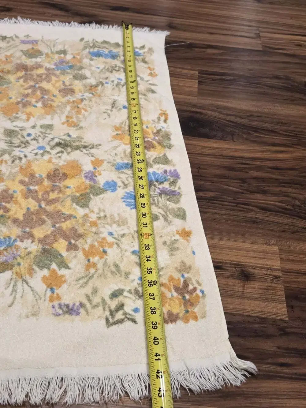 Vtg Cannon Royal Family Floral Bath Towel Fringe Shabby Chic Retro Cottagecore